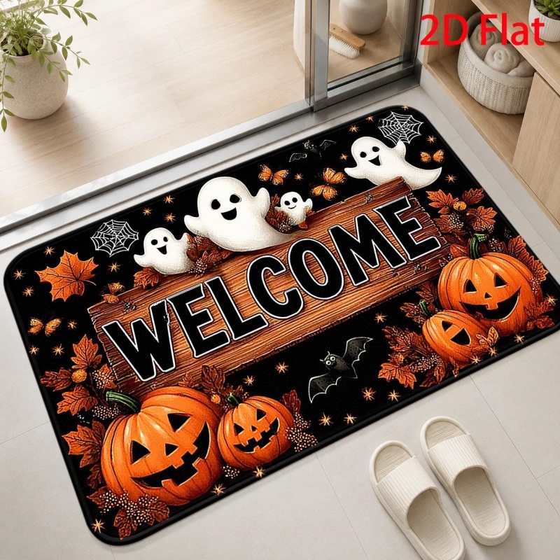 Aquarium Zombie - Welcome Sign Ghost Pumpkin Bat Printed