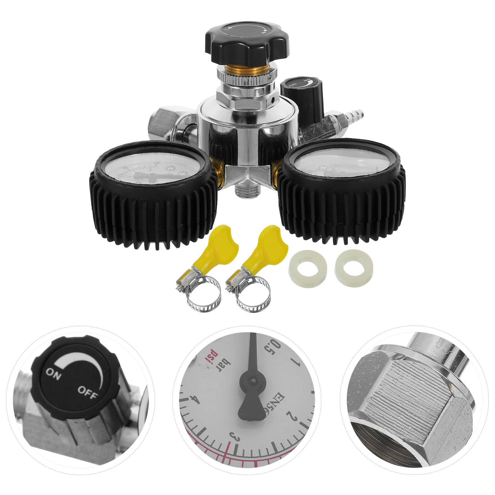 Co2 Regulator Dual Stage - 1Set Beer Brewing Device Cga320 Dual