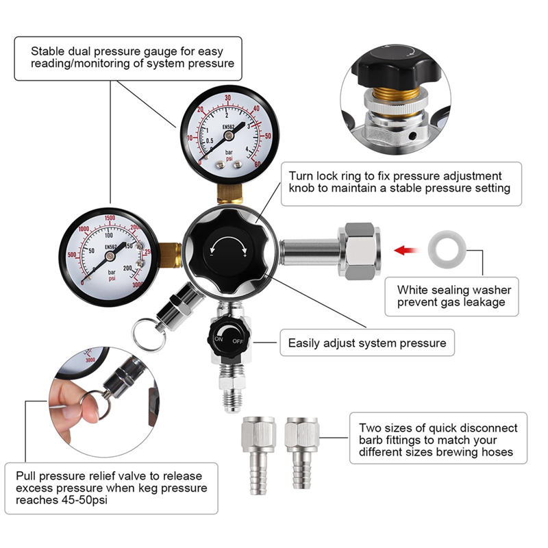CGA-320 Keg Regulator,Dual Sta - Co2 Regulator Dual Stage ulasan dan harga