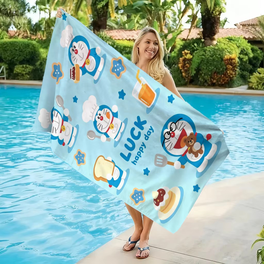 Doraemon Beach Towel Purple Gh - Aquarium Zombie ulasan dan harga