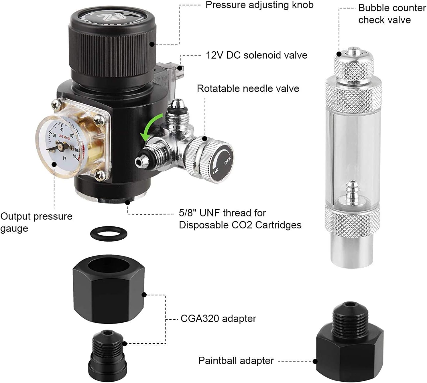 Aquarium CO2 Regulator Mini Se - Co2 Regulator Dual Stage ulasan dan harga