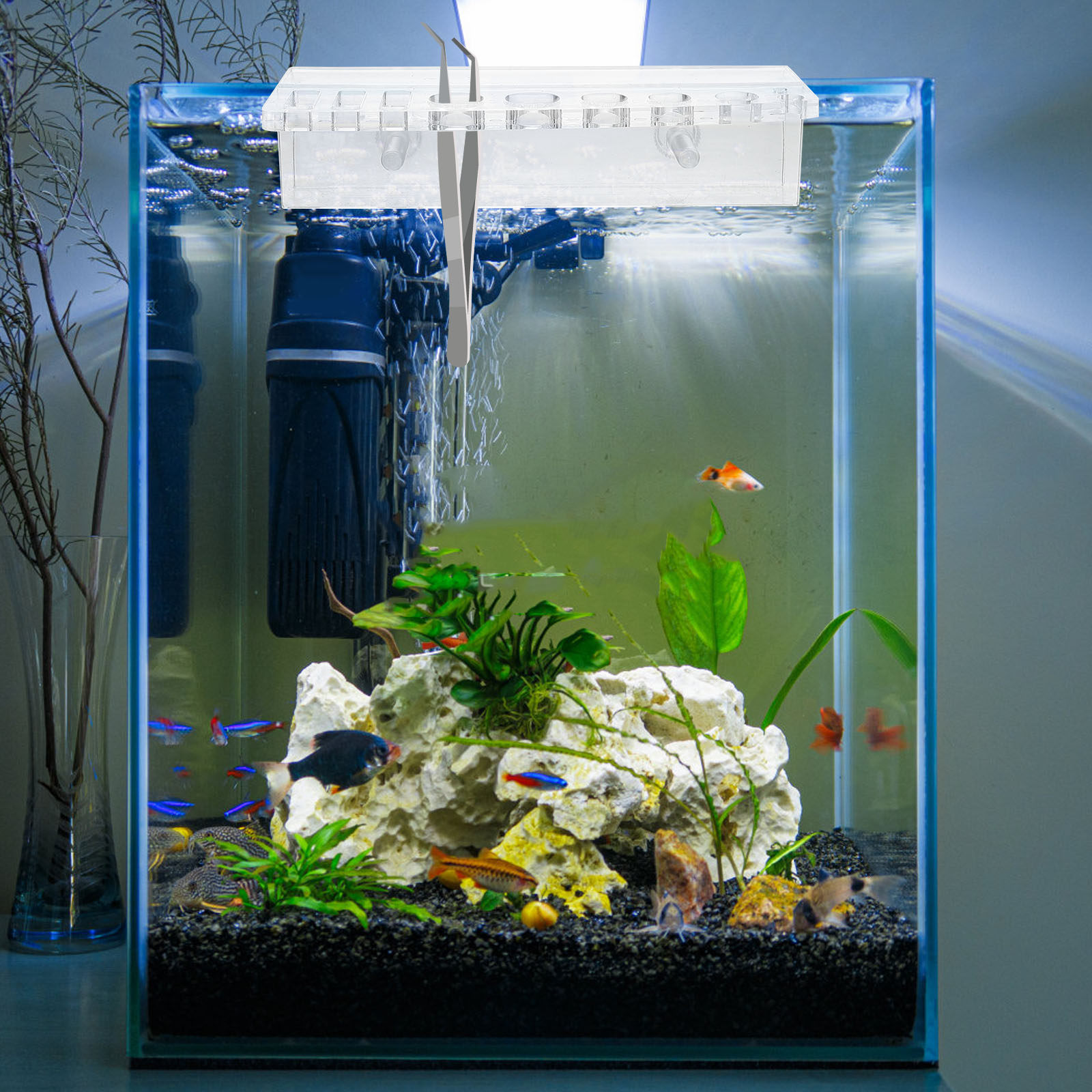 Aquarium Tool Holder Acrylic F - Planted Aquarium Maintenance ulasan dan harga
