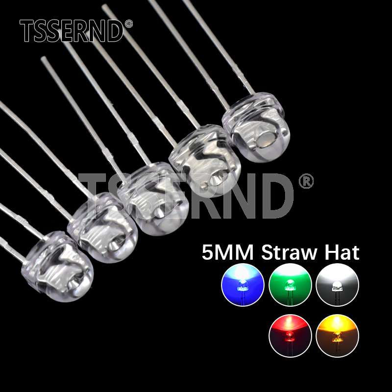 50pcs 5mm Straw Hat LED Super  - Ludwigia Super Red ulasan dan harga