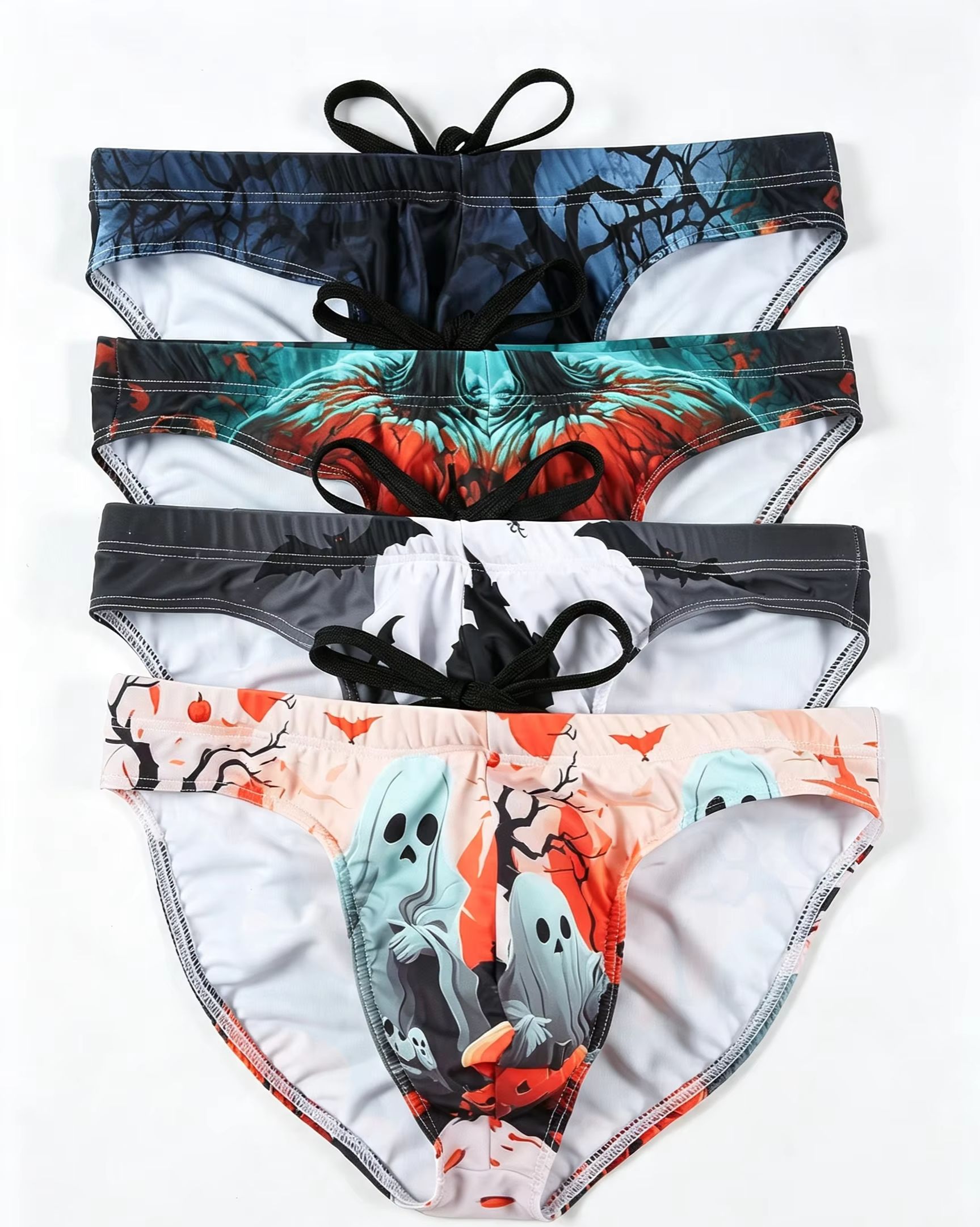 2Pcs Halloween Ghost Print Men - Aquarium Zombie ulasan dan harga