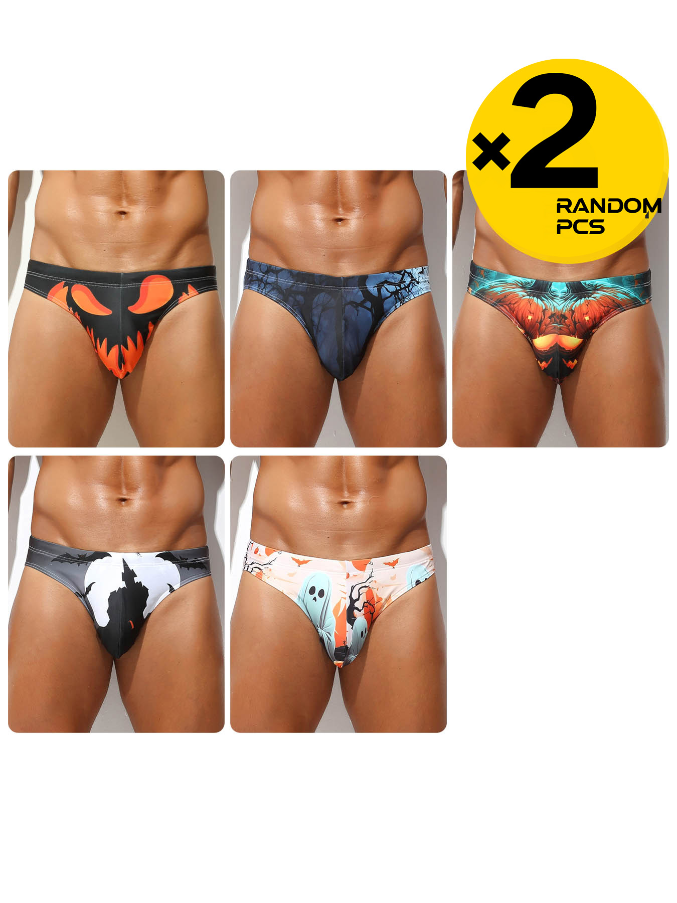 2Pcs Halloween Ghost Print Men - Aquarium Zombie ulasan dan harga