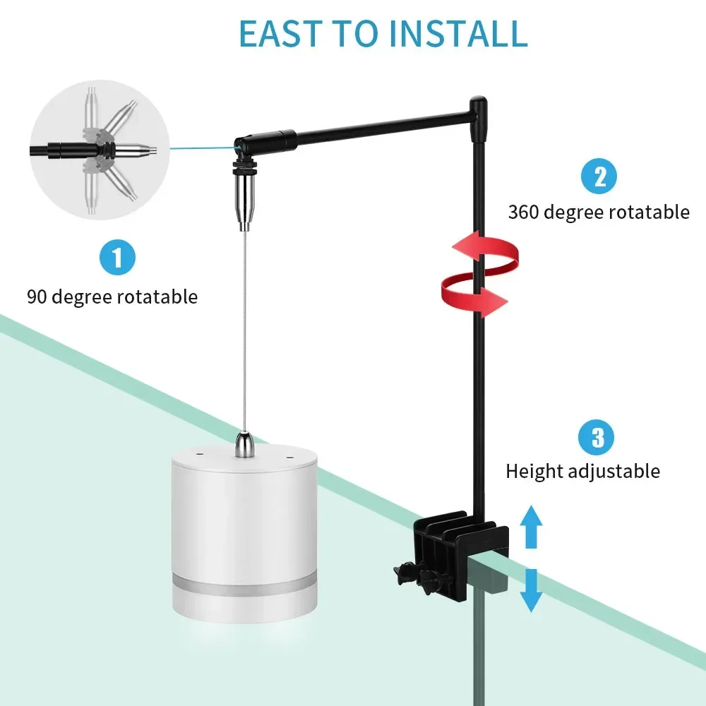 Aquarium LED Hanging Clip Lamp - Planted Aquarium Hanging Light ulasan dan harga