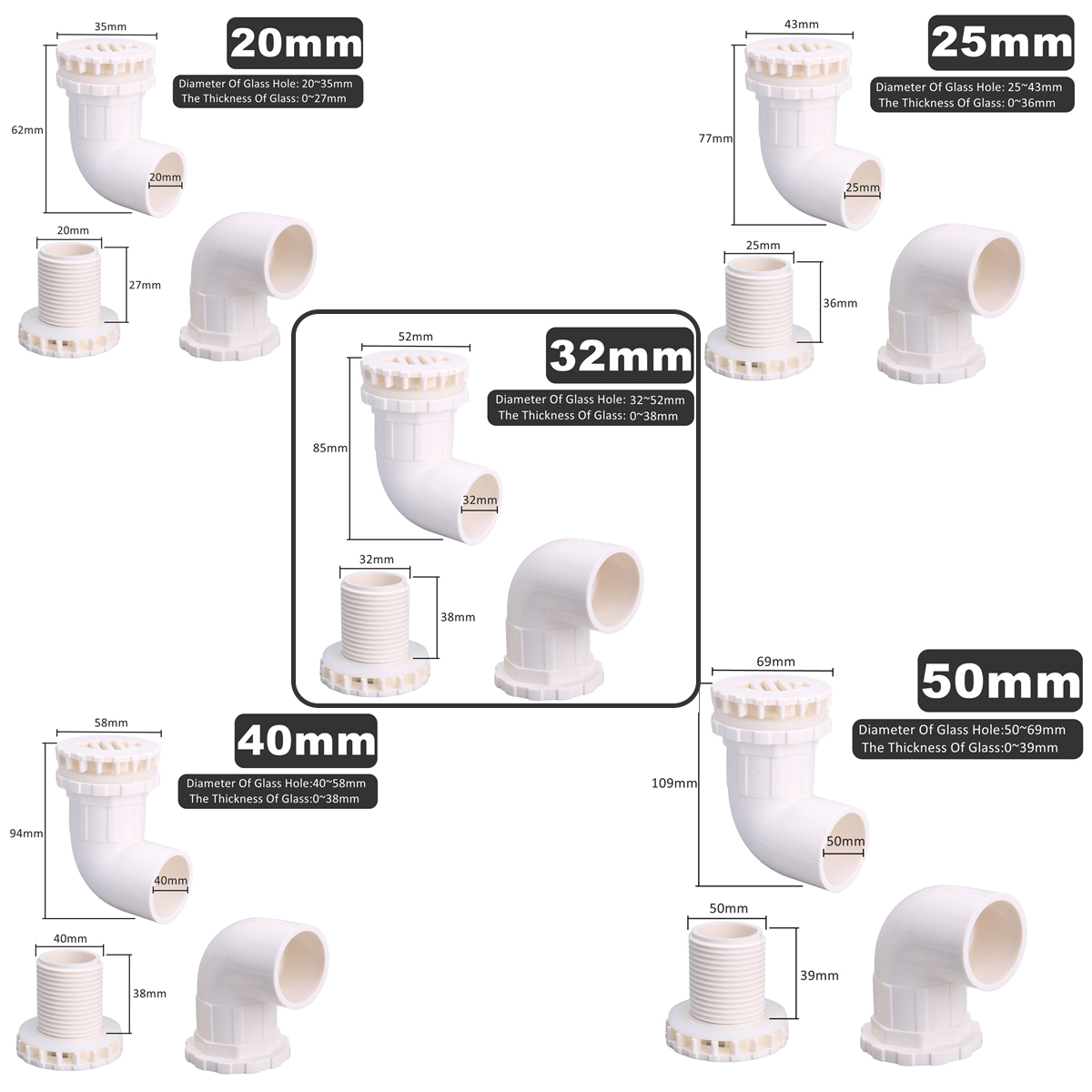 1pc 20/25/32/40/50mm PVC Pipe  - Aquarium Planet ulasan dan harga