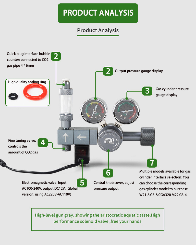 Aquarium DIY CO2 Regulator Dua - Co2 Regulator Dual Stage ulasan dan harga