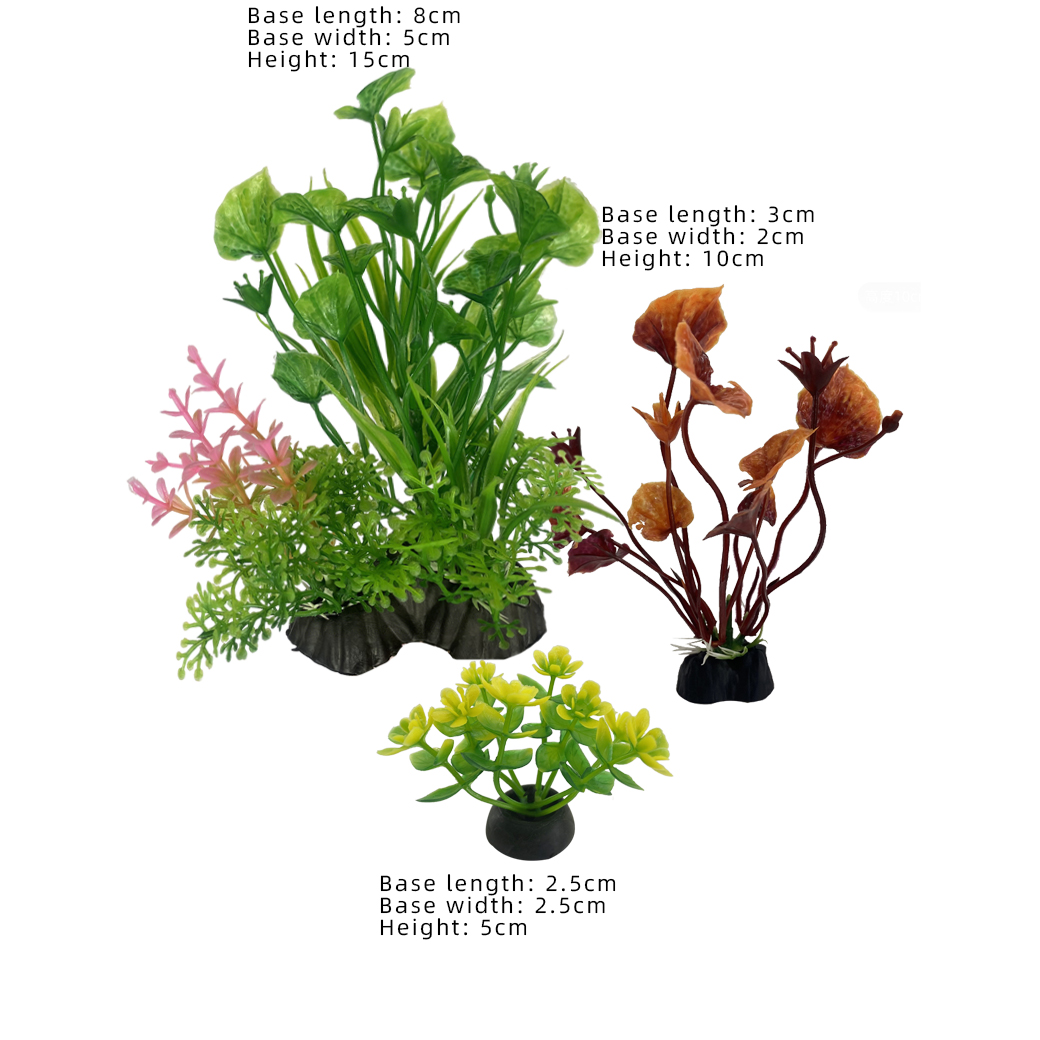 3Pcs Artificial Aquarium Plant - Planted Aquarium Yellow Water ulasan dan harga