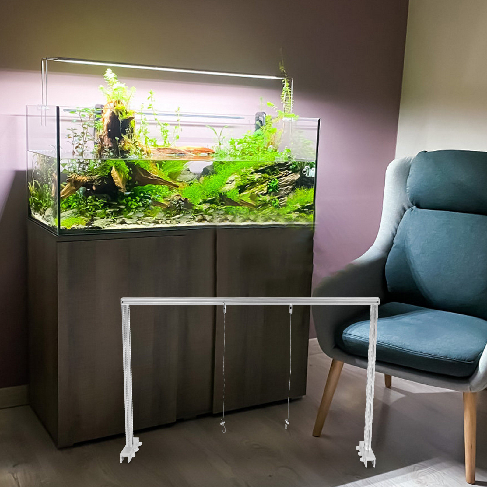 1Set Fish Tank Light Rack Alum - Planted Aquarium Hanging Light ulasan dan harga