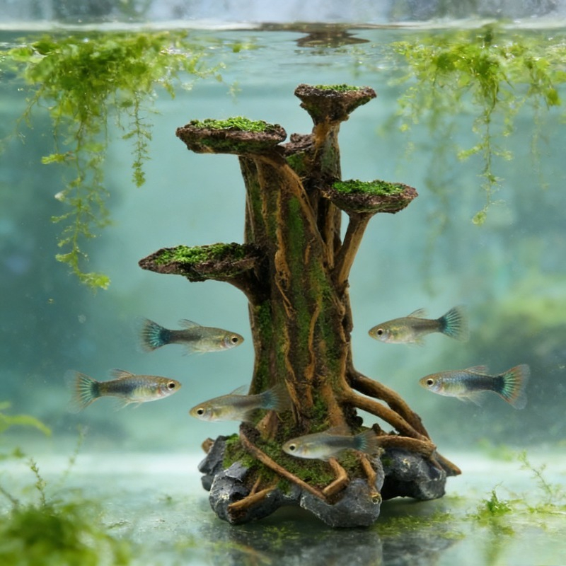 Artificial Moss Tree Driftwood - Aquarium Plant Roots ulasan dan harga