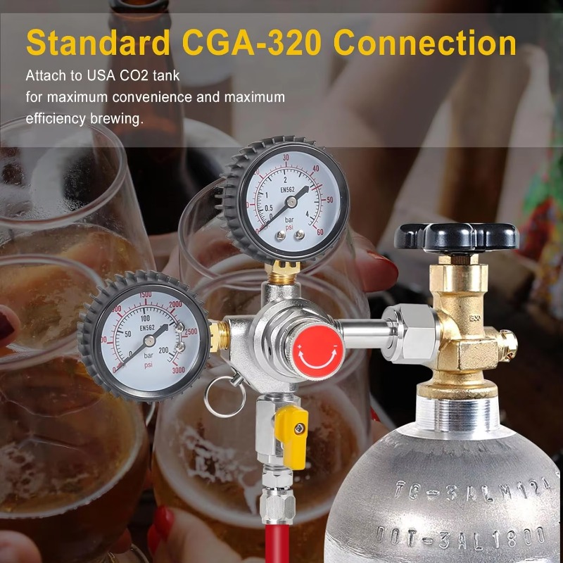 Dual Gauge CO2 Tank Regulator  - Co2 Regulator Dual Stage ulasan dan harga