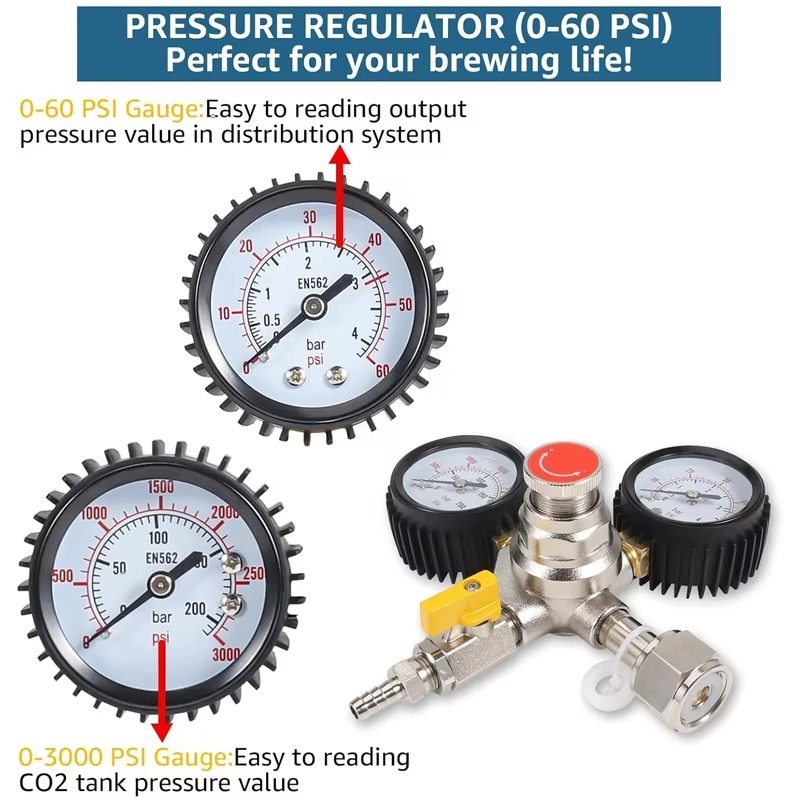 CO2 Regulator Draft Beer Regul - Co2 Regulator Dual Stage ulasan dan harga