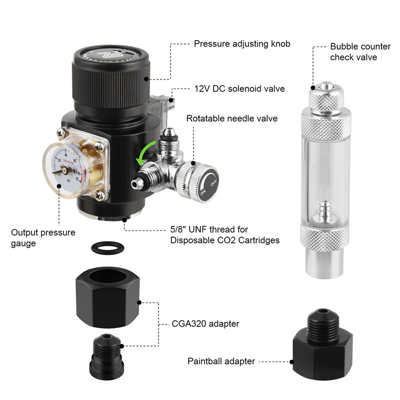 Fzone Mini Dual Stage Co2 Regu - Co2 Regulator Dual Stage ulasan dan harga