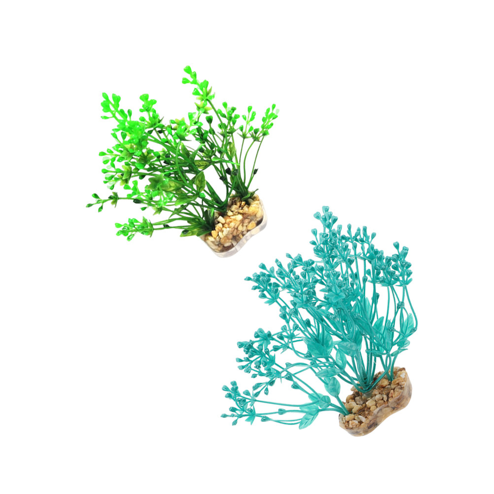 2Pcs Lifelike Plastic Aquarium - Aquarium Planted Setup ulasan dan harga